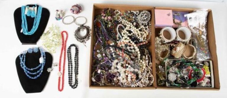 Vintage gemstone and borealis jewelry set