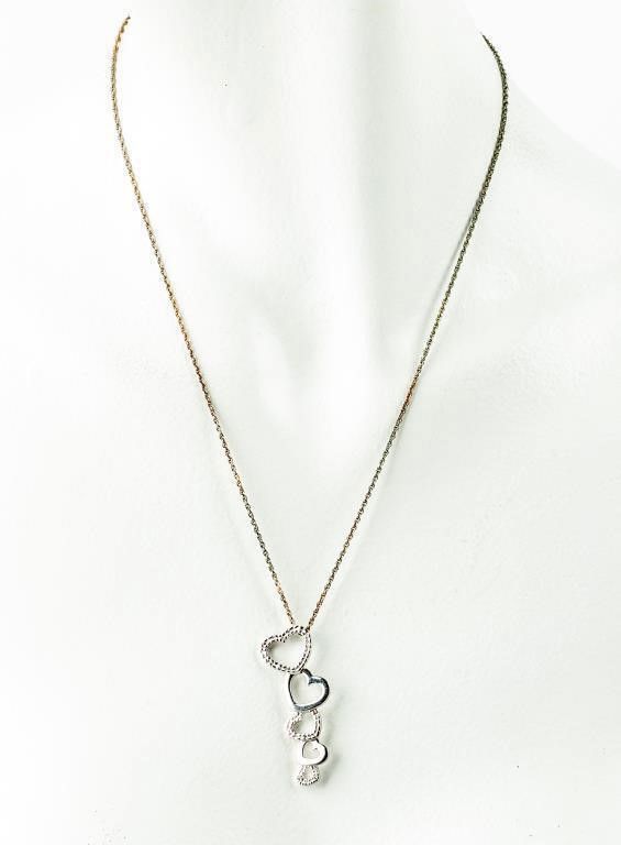 Sterling silver diamond heart necklace