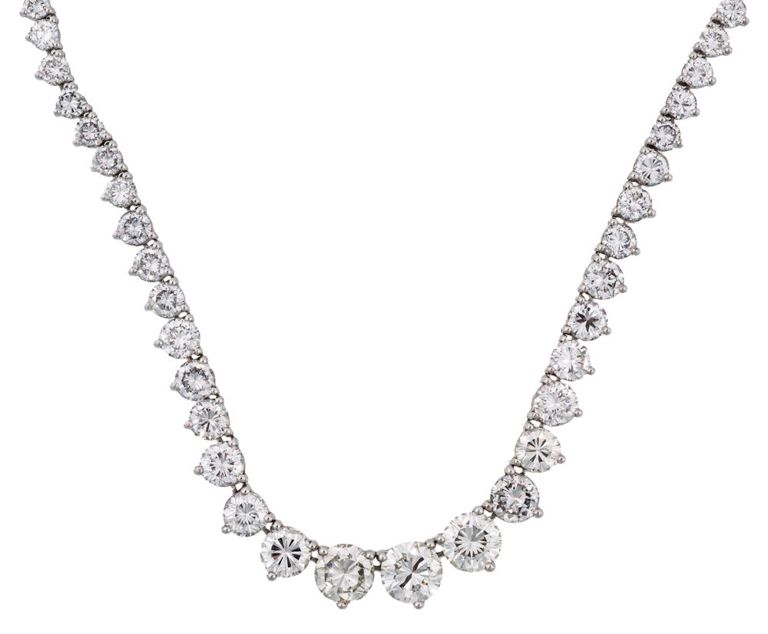 14k white gold diamond necklace