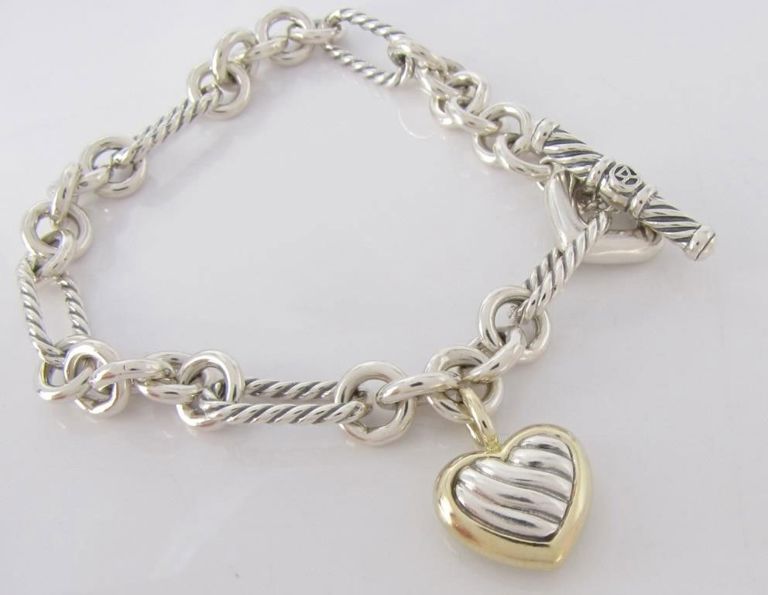 18k gold and silver Figaro bracelet