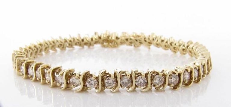 14k gold diamond tennis bracelet