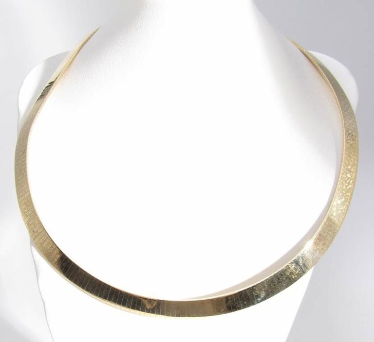 14k gold flat omega necklace