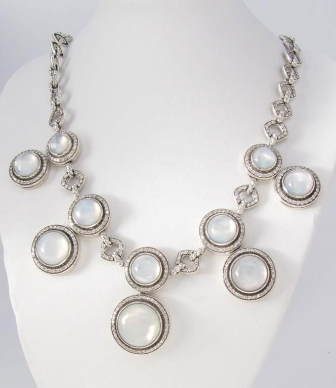Sterling Silver Diamond Fringe Necklace