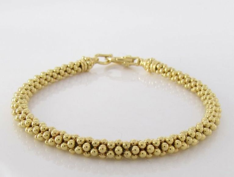 18k Gold Caviar Bead Bracelet