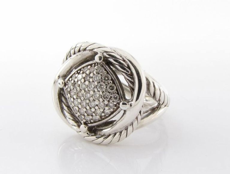 Sterling Silver Diamond Infinity Ring