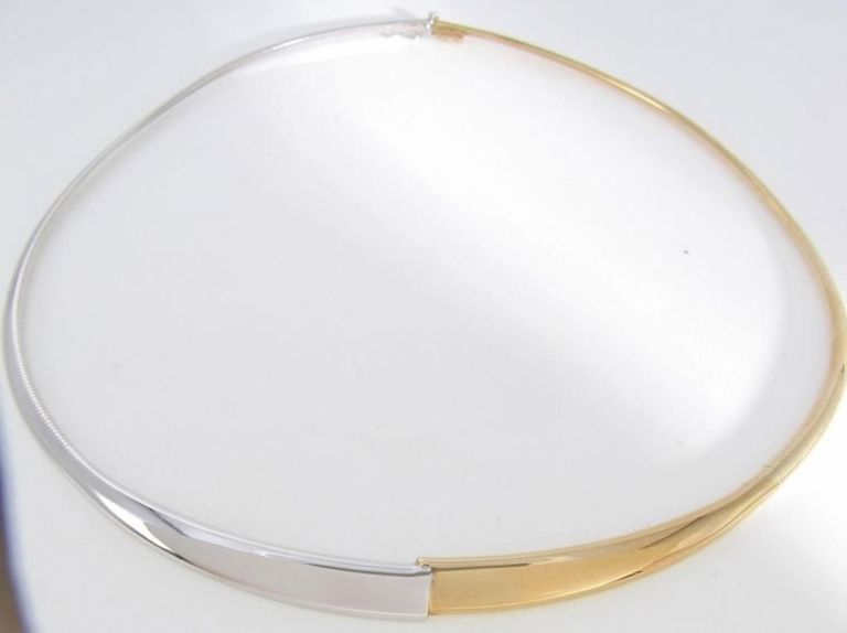 10k Two-Tone Omega Necklace