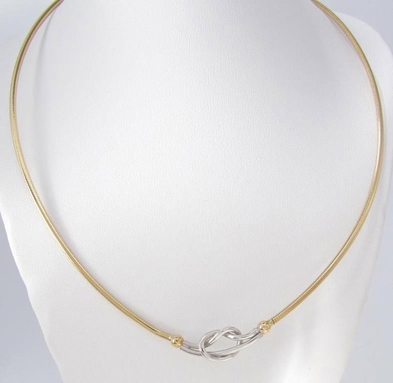 14k Two-Tone Omega Chain Necklace