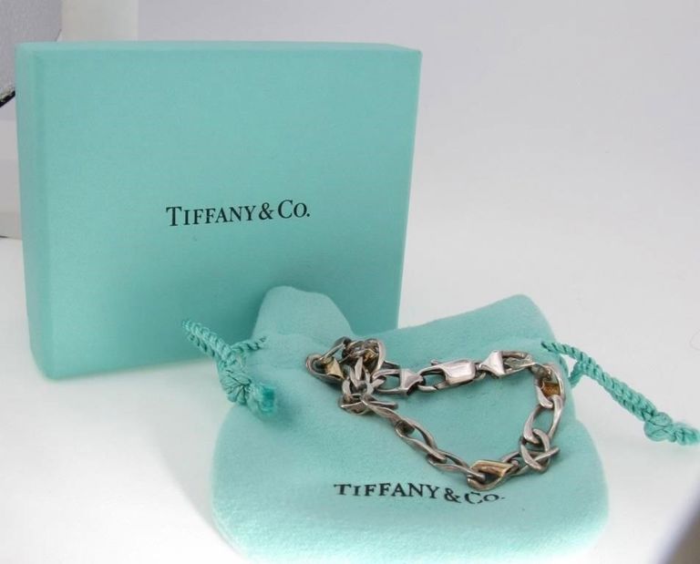 Sterling Silver and 18k Gold Curb Bracelet