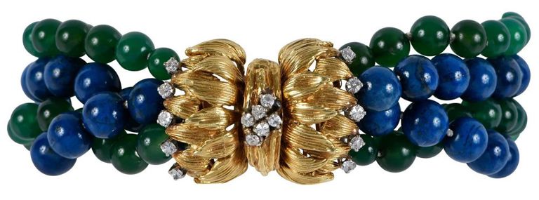 18k Gold Diamond Bead Bracelet