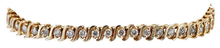 14k Gold S-Link Diamond Bracelet