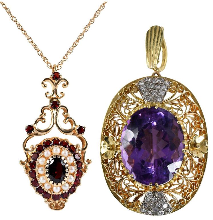 18k and 10k Gold Diamond Gemstone Set