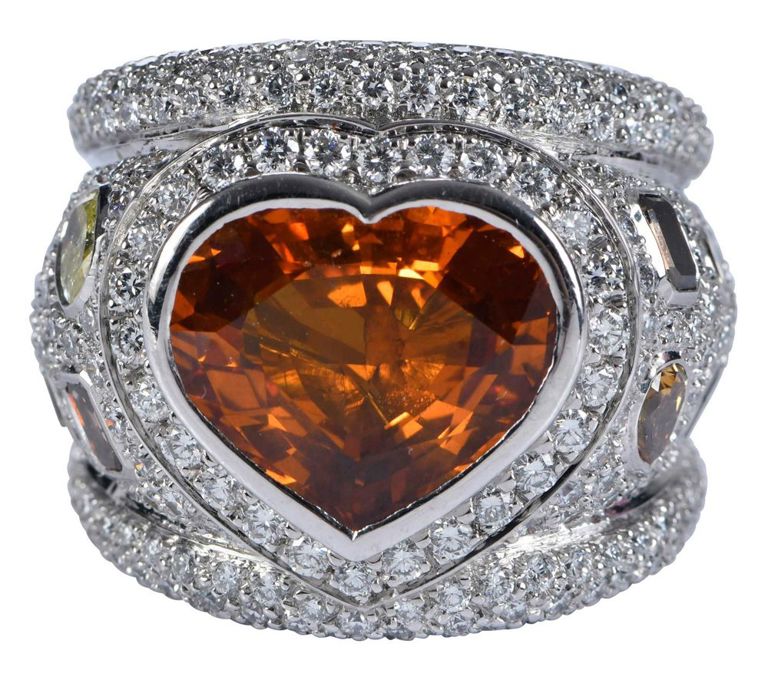 18k White Gold Sapphire and Diamond Ring