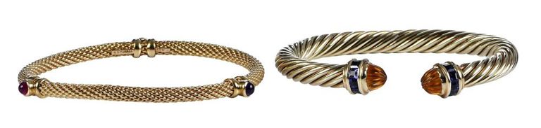 14k and 18k Yellow Gold Gemstone Bracelets