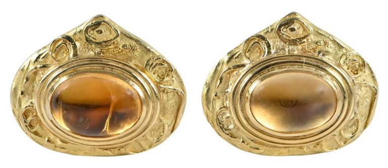 18k Yellow Gold Citrine Earrings