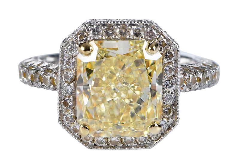 18k Gold and Platinum Diamond Ring