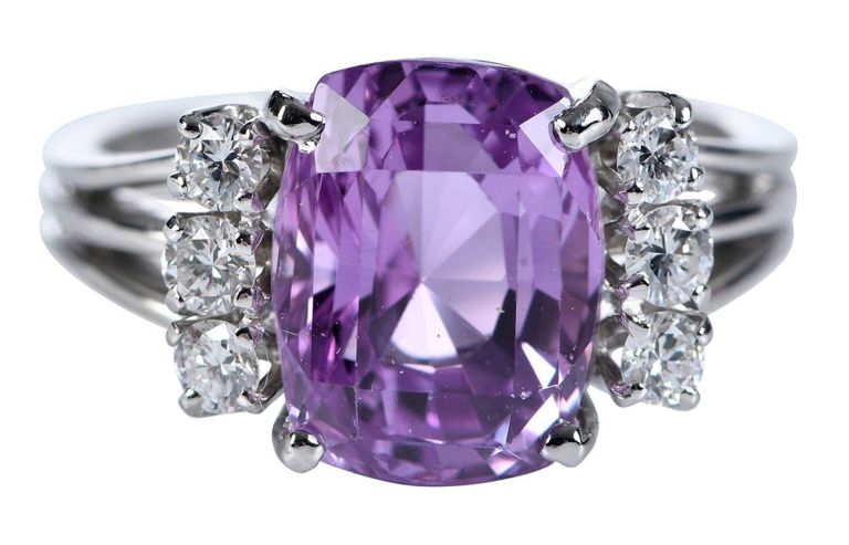 Platinum Sapphire and Diamond Ring