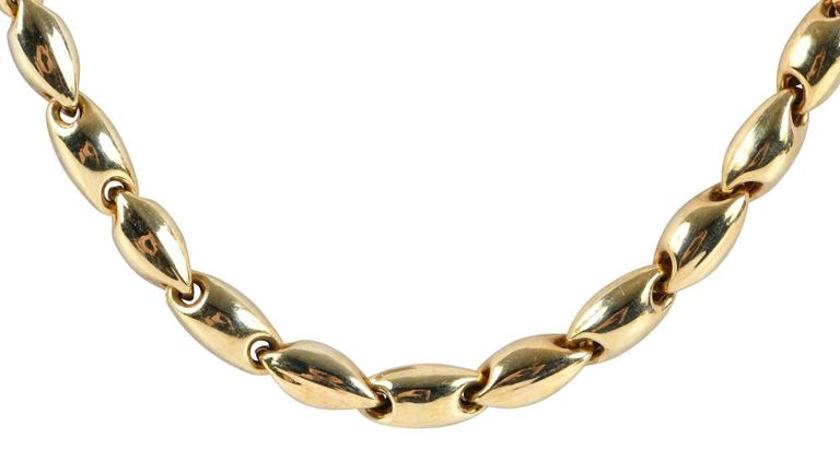 18k Gold Interlocking Link Chain