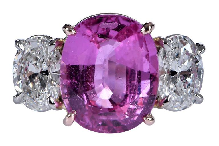 18k and Platinum Pink Sapphire Ring