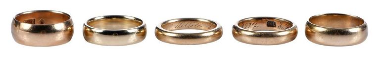 14k Gold Yellow Band Rings