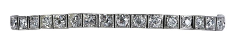 Platinum Diamond Art Deco Line Bracelet