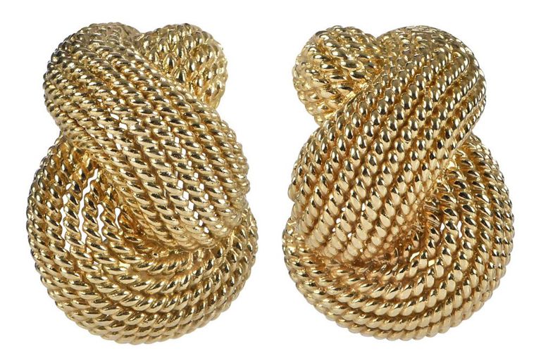 18k Gold Italian Textured Earrings
