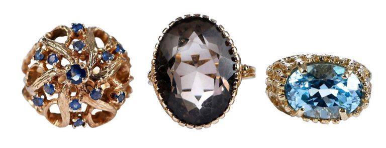 14k Gold Gemstone Fashion Rings