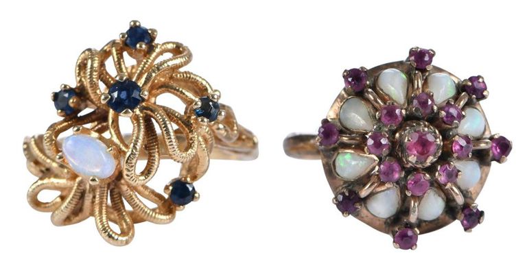 14k Gold Opal and Gemstone Rings