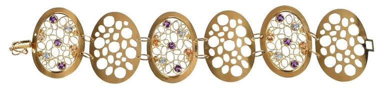 18k Gold Multi Gemstone Bracelet