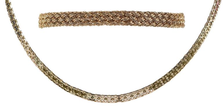 14k Gold Fancy Link Chain and Bracelet