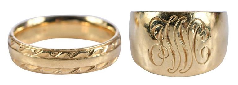 18k Gold Wedding and Cigar Bands