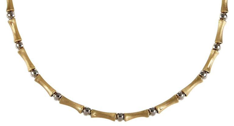 14k Two-Tone Gold Fancy Link Necklace