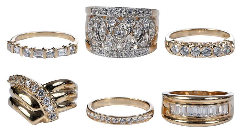 14k Gold Cubic Zirconia Ring Set