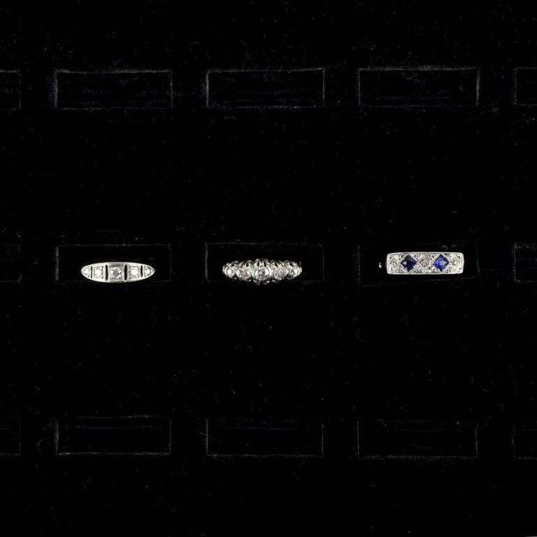 Three 18k and 14k Yellow Gold Rings