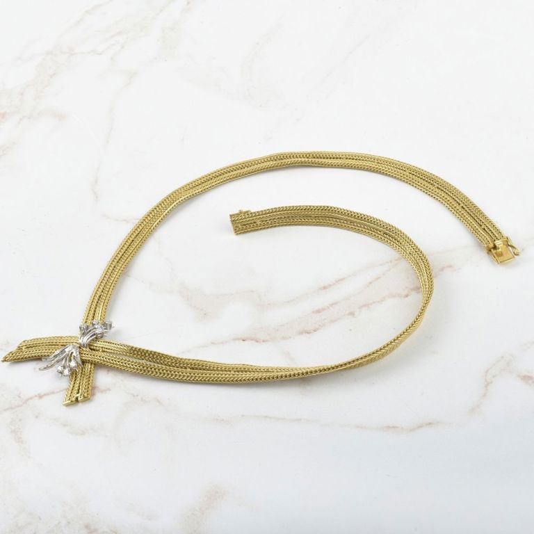 18k Yellow Gold Diamond Necklace
