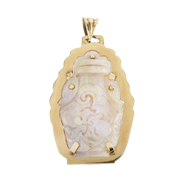 14k Yellow Gold Opal Pendant