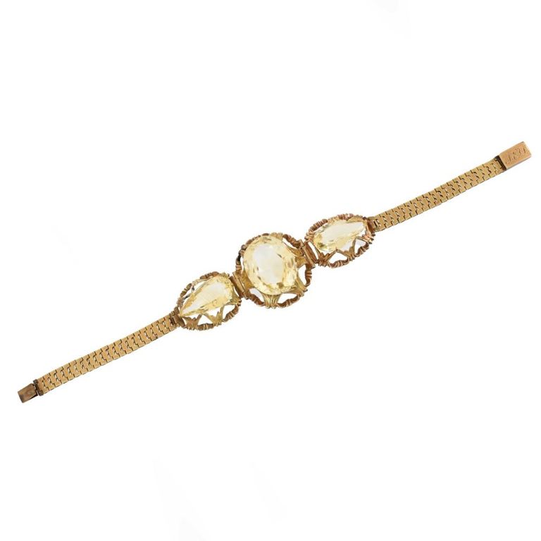 14k Yellow Gold Citrine Bracelet