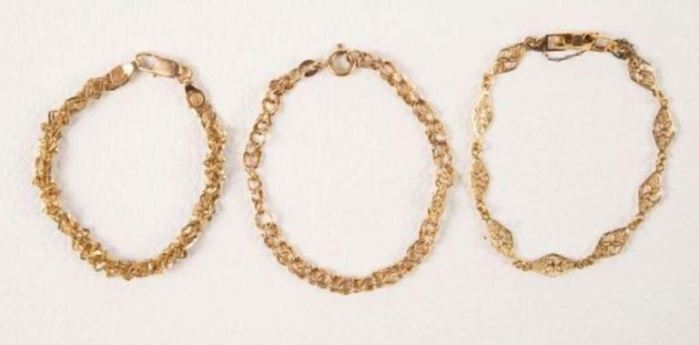14k Gold Italian Bracelet Set