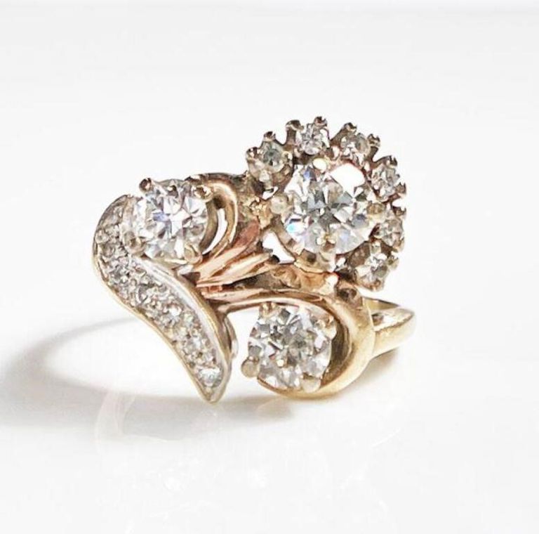 14k Gold Diamond Cocktail Ring
