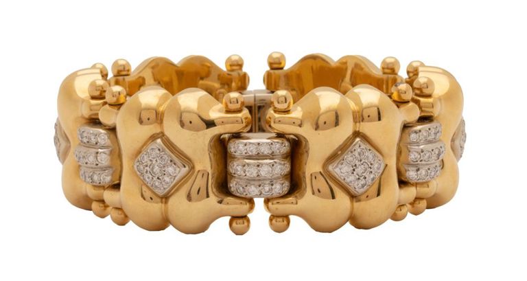 18k Two-Tone Gold Diamond Bracelet