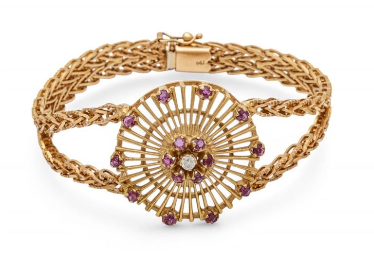 18k Gold Ruby and Diamond Bracelet