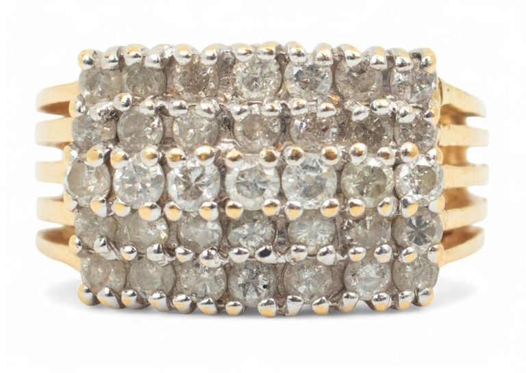 14k Gold Pavé Diamond Ring