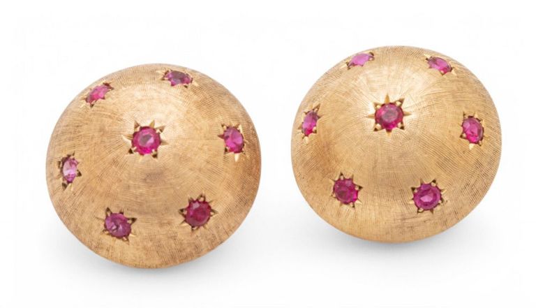 14k Gold Ruby Earrings