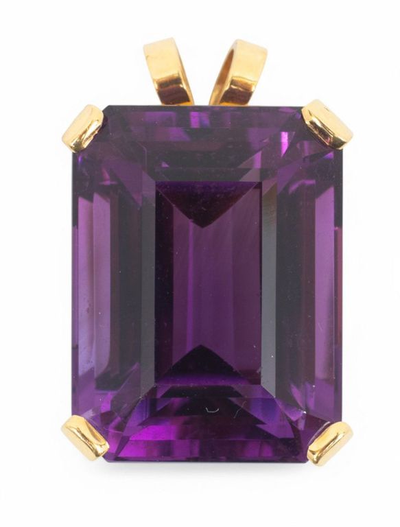 14k Gold Siberian Amethyst Pendant