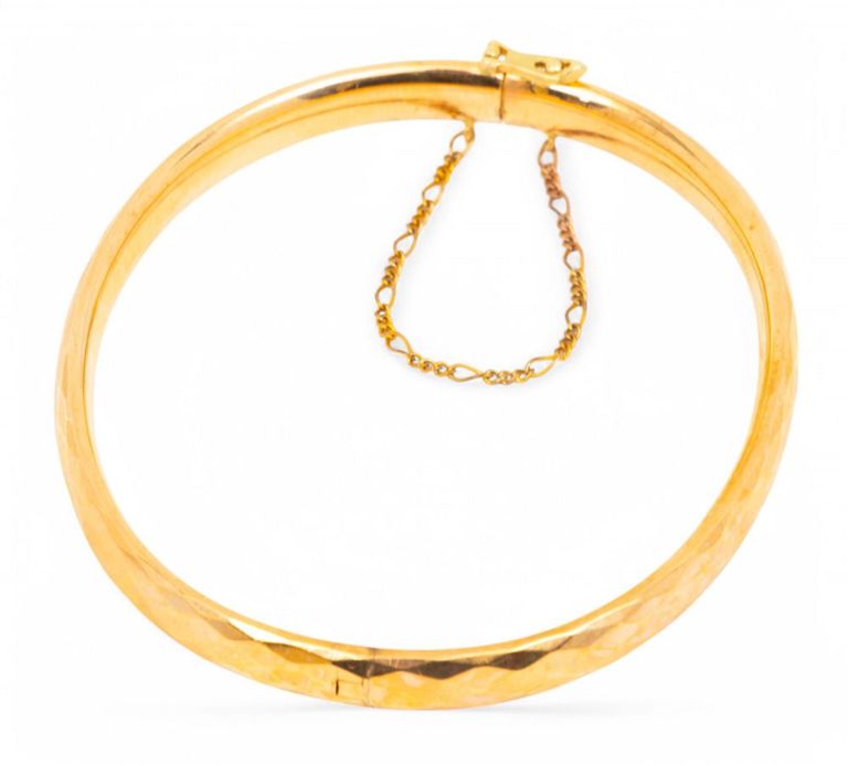 14k Gold Hinged Bangle Bracelet