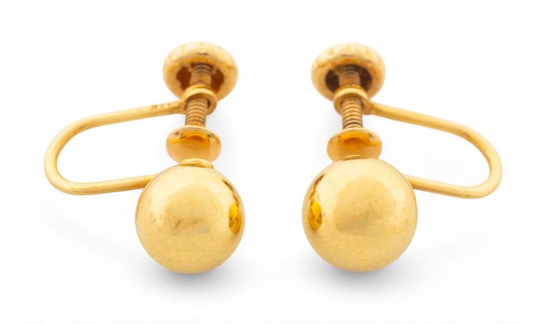 14k Gold Screwback Earrings