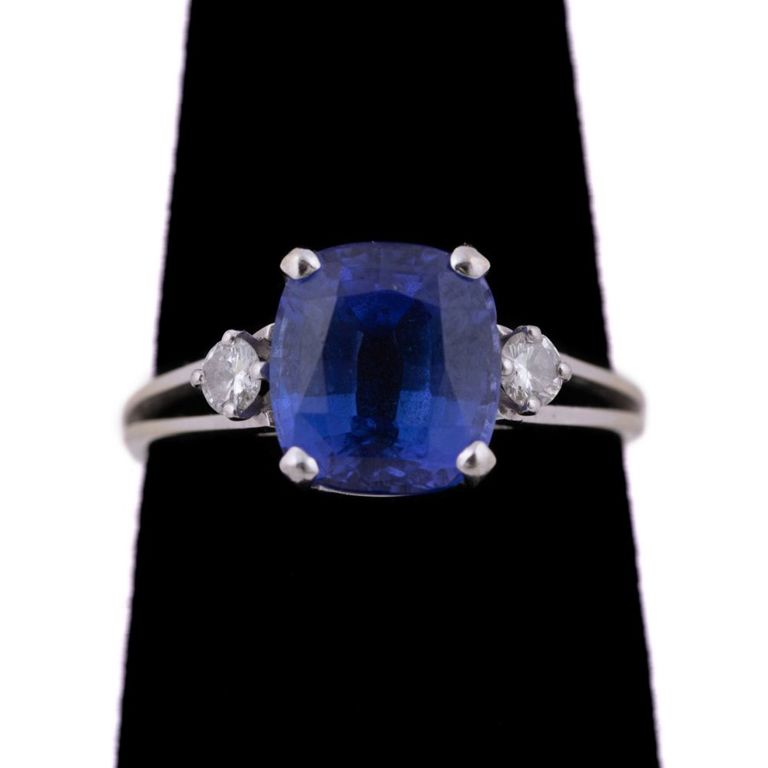 14k White Gold Tanzanite and Diamond Ring