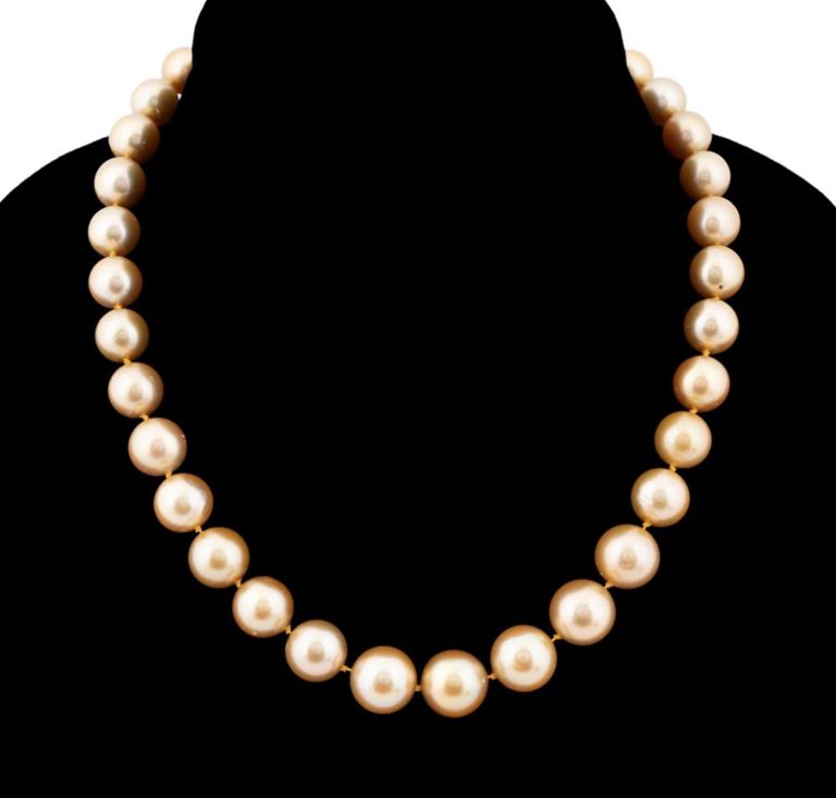 Pearl Necklace With 14k Yellow Gold Clasp