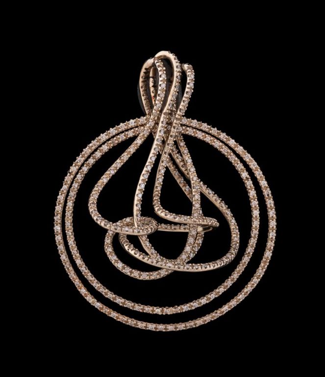 18k Yellow Gold Diamond Zephyr Kinetic Pendant