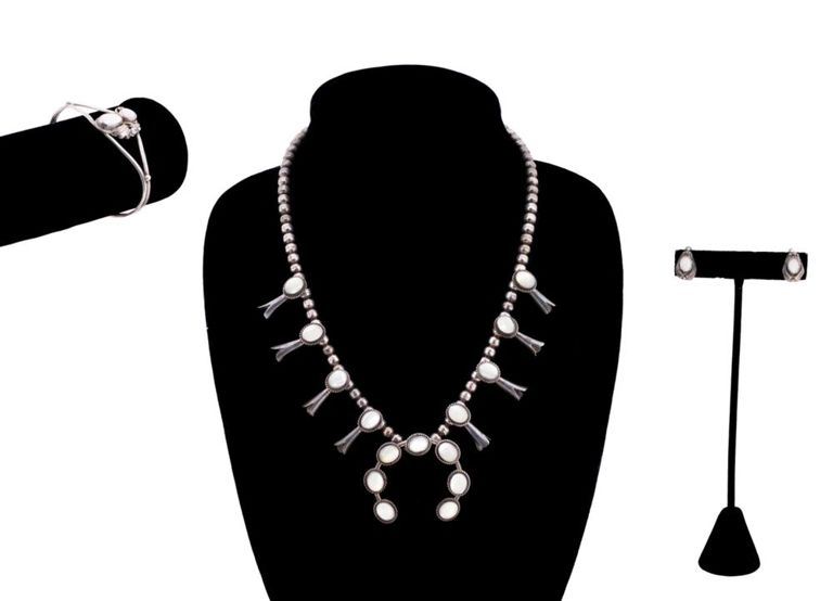 Sterling Silver and Mother-Of-Pearl Jewelry Set
