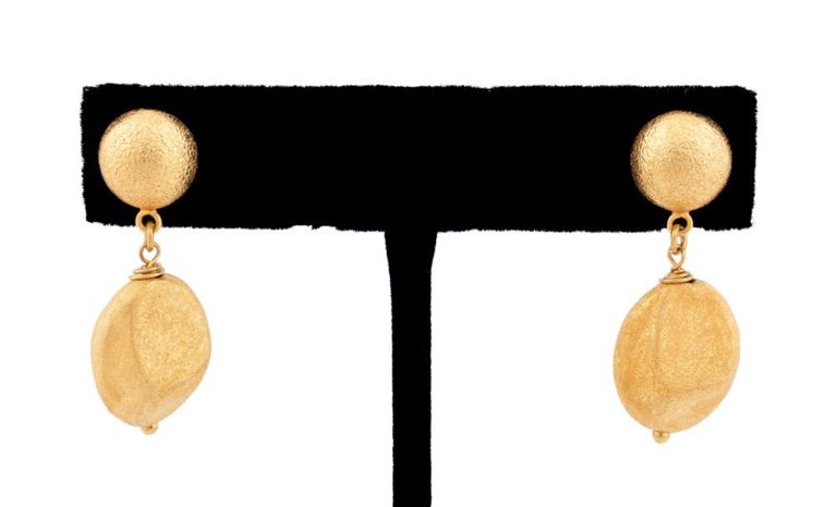 18k Yellow Gold Drop Earrings